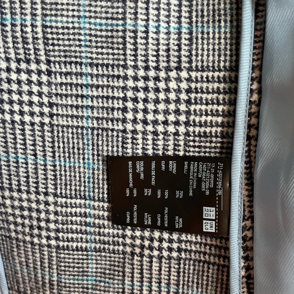 NWT Ines De Fressange Uniqlo Wool Houndstooth Checkered Blazer - XS - Picture 4 of 8